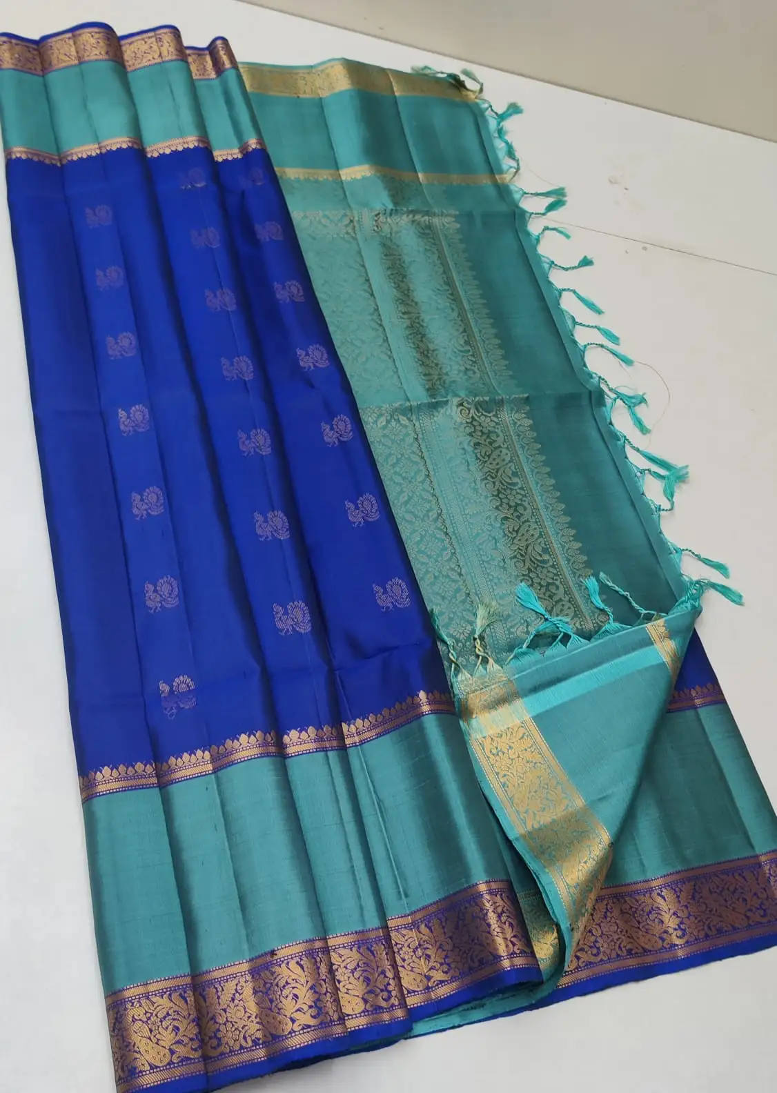Kanchipuram Royal Peacock Zari Butta Silk Saree
